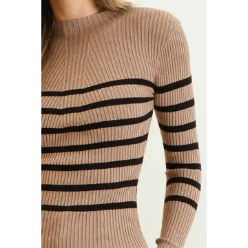 Stripe Long Sleeve Knit Sweater