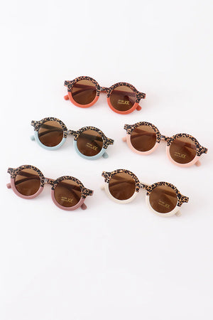 Kid's Leopard Retro Round Sunglasses