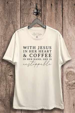 With Jesus In Her Heart Graphic Top