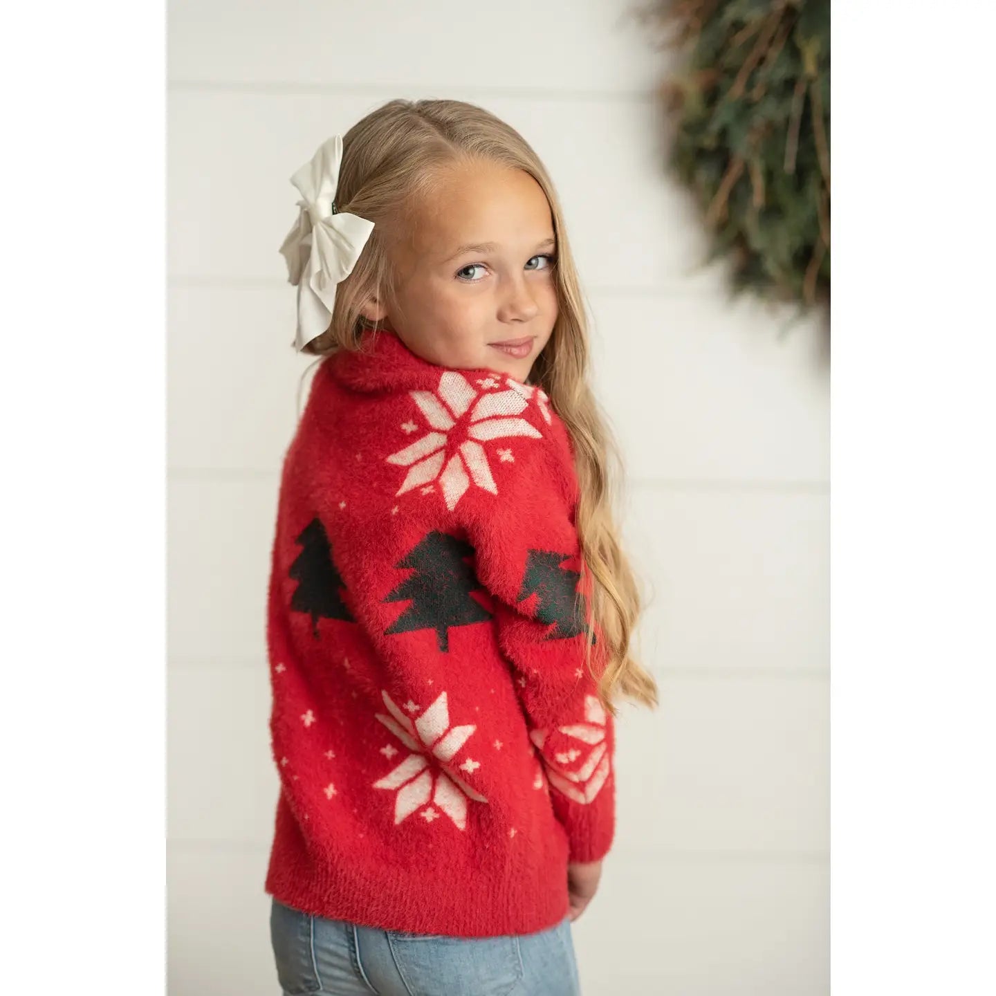 Girls Tree + Snowflake Sweater