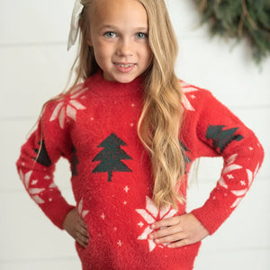 Girls Tree + Snowflake Sweater