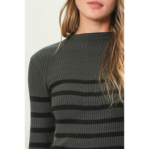 Stripe Long Sleeve Knit Sweater