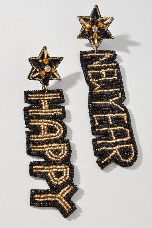 Happy New Year Drop Earrings