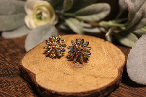 Multi Rhinestone Flower Earring