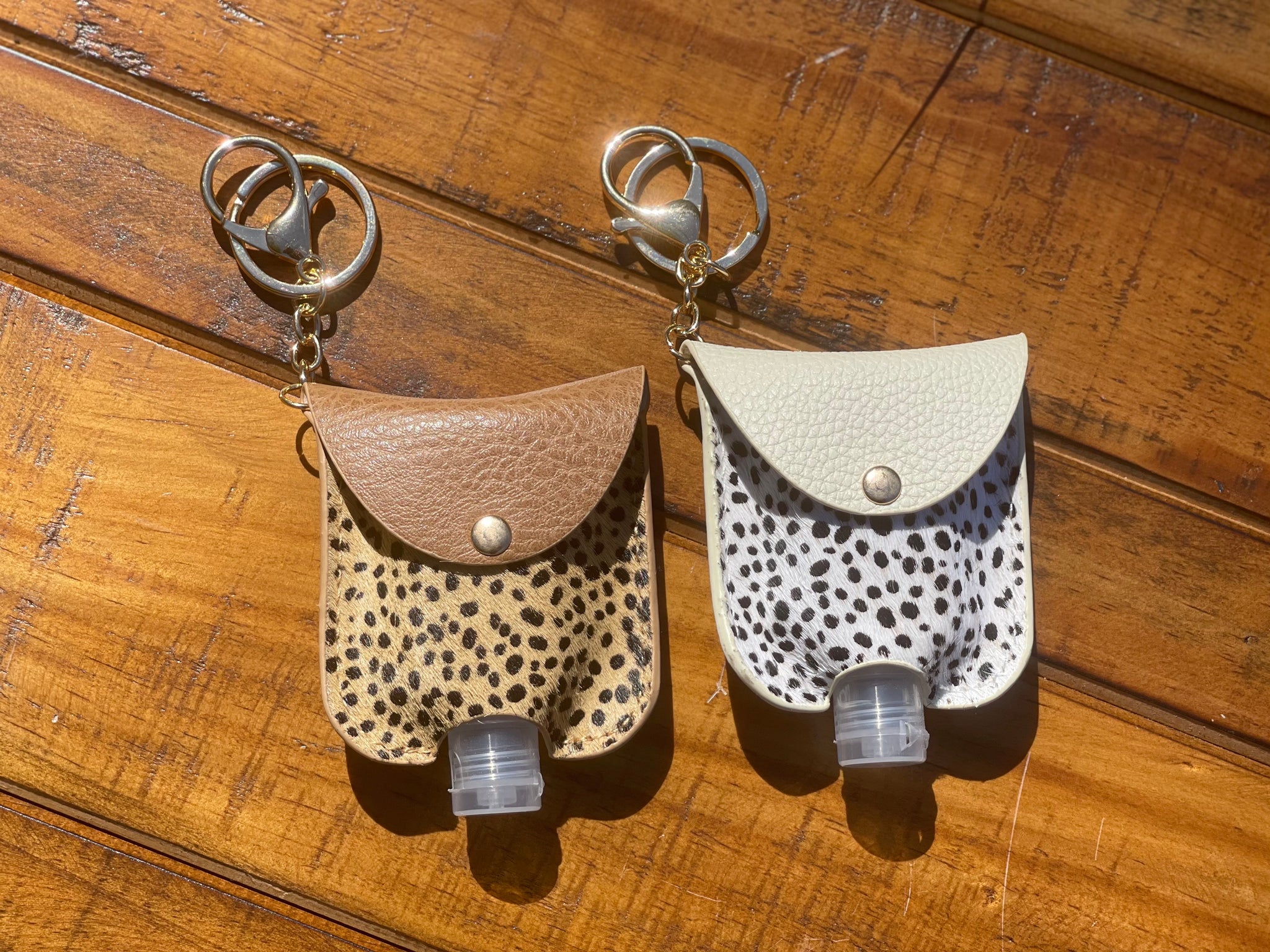 Animal Print Sanitizer Keychain