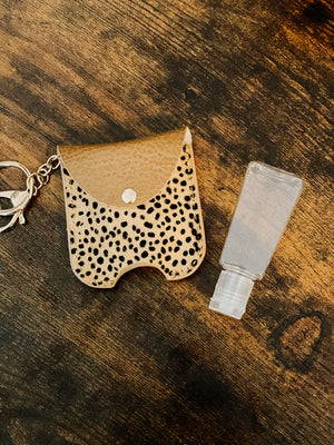 Animal Print Sanitizer Keychain