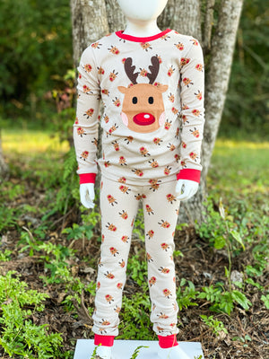 Long Sleeve Cookie Rudolph Pajama Set