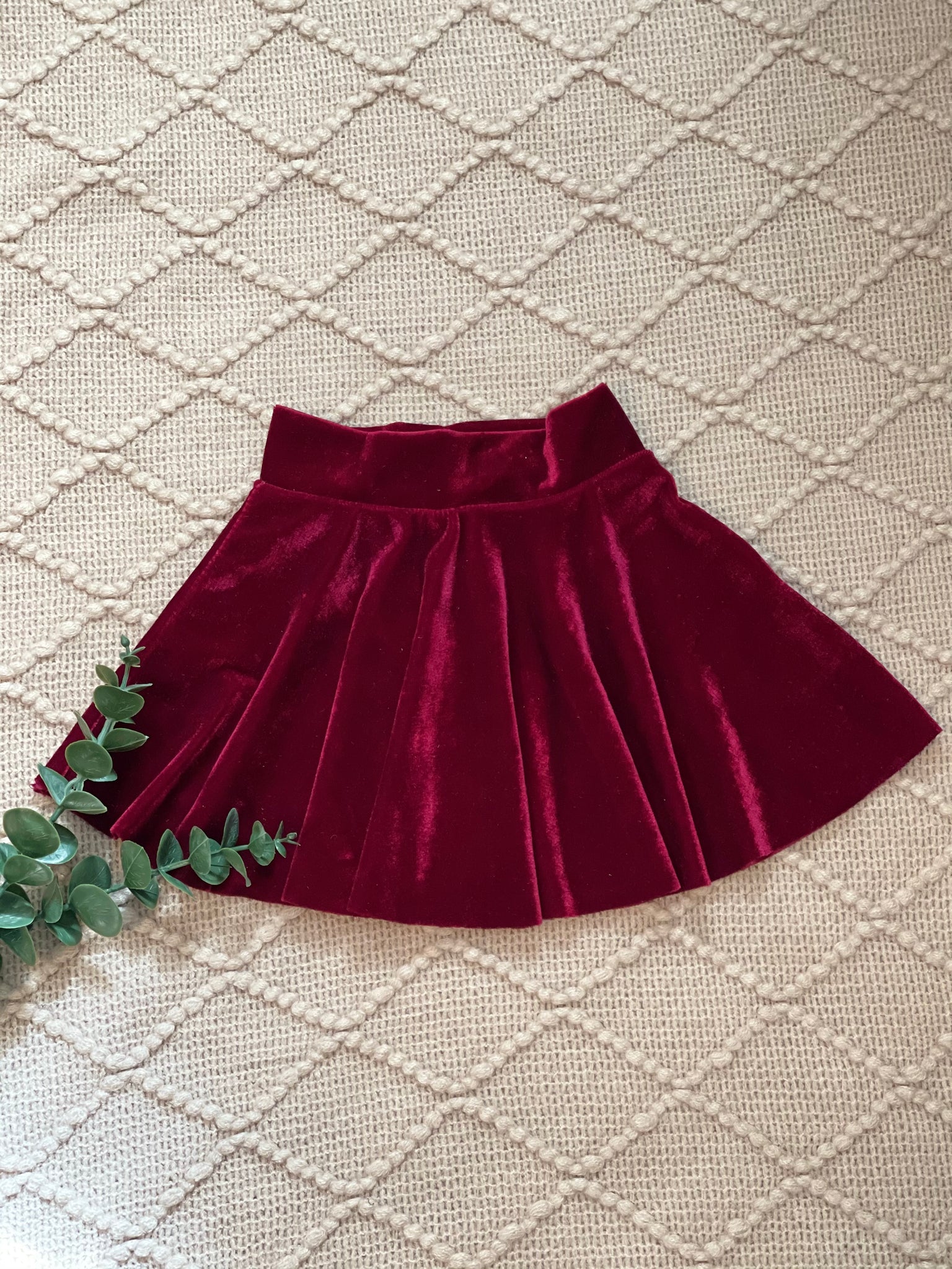 Girls Skater Velvet Skirt