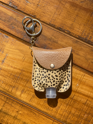 Animal Print Sanitizer Keychain